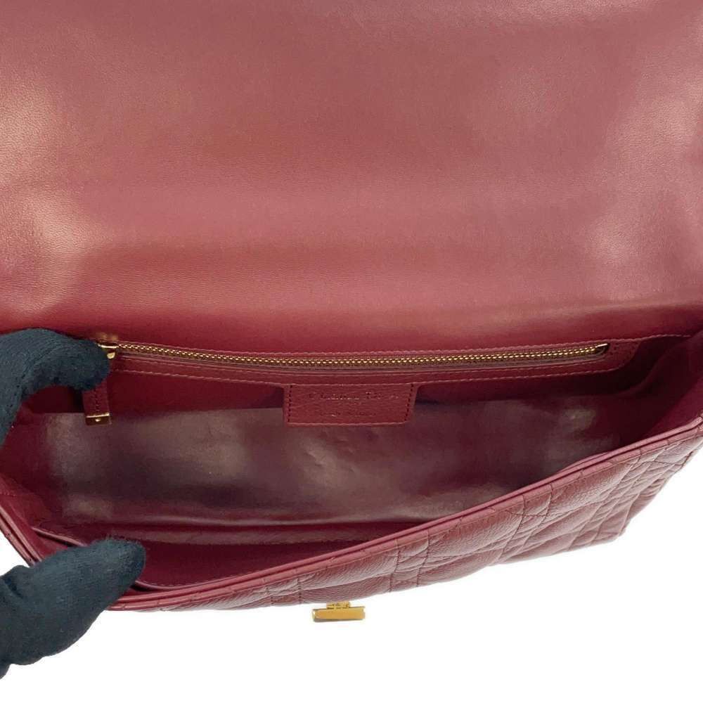 Christian Dior Chain Shoulder Bag Caro Cannage Bordeaux Red - Picture 7 of 12